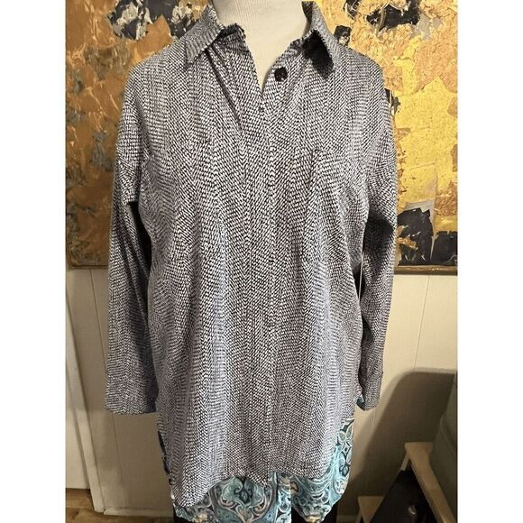 Athleta Womens Medium Braiden Short Jacket Black White Button Up Textured NWT - Picture 3 of 10